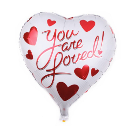 Produktbild: Lot de 2 ballons coeur blanc motif « Tu es aimé » Lot de 2 ballons coeur blanc motif « Tu es aimé »