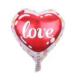 Produktbild: Lot de 2 ballons coeur blanc avec motif amour Lot de 2 ballons coeur blanc avec motif amour
