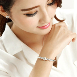 Produktbild: Fine silver-plated bracelet Mia with pearls Fine silver-plated bracelet Mia with pearls