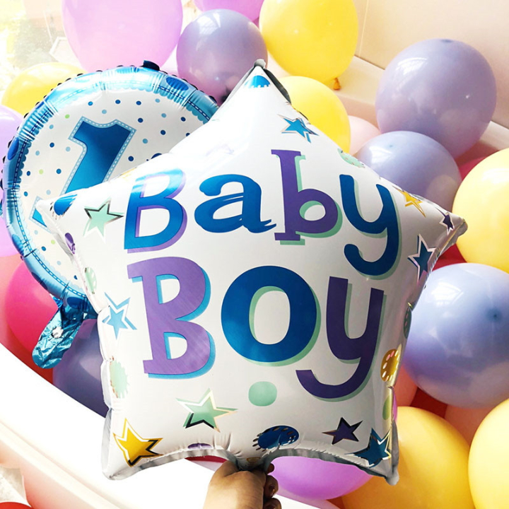 White Birthday Balloon Baby Boy