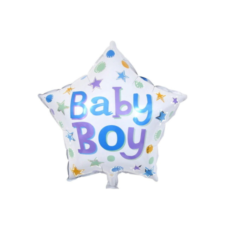 Weisser Geburtstagsballon Baby Boy