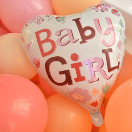 Produktbild: Ballon d'anniversaire coeur blanc bébé fille Ballon d'anniversaire coeur blanc bébé fille