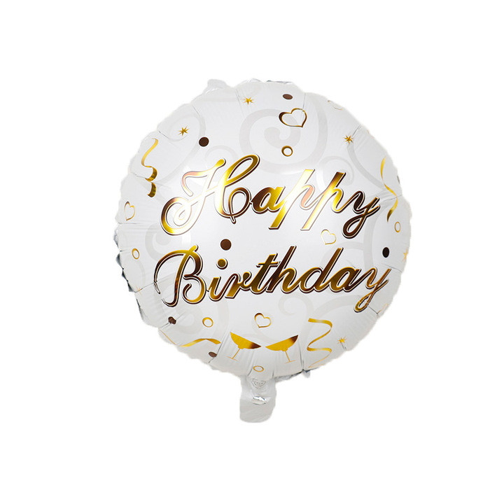 Birthday balloon with golden inscription Happy Birthday