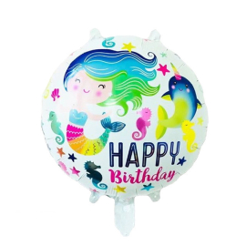 Set of 2 birthday balloons with mermaid