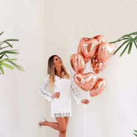 Produktbild: Lot de 5 ballons coeur or rose Lot de 5 ballons coeur or rose