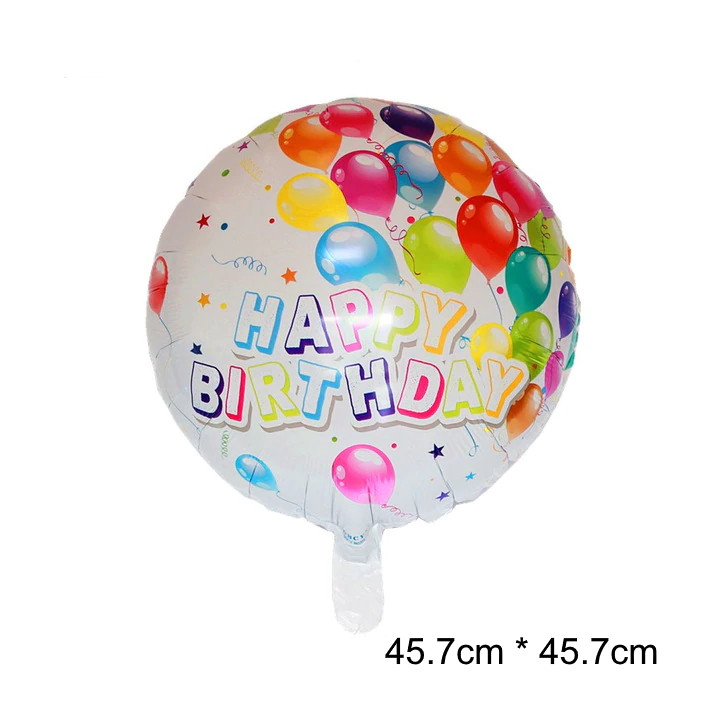 Lot de 3 ballons de fête d'anniversaire avec gâteau, cadeau et ballon