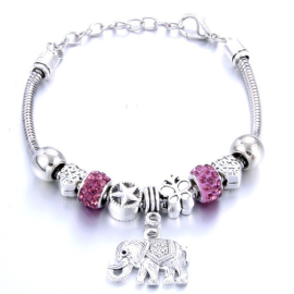 Produktbild: Silver charm bracelet with cute elephant pendant Silver charm bracelet with cute elephant pendant