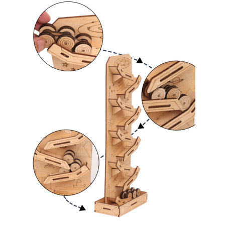 3D Puzzle Murmelbahn / Kugelbahn aus Holz