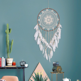Produktbild: Grosser Traumfänger Priscilla XXL mit Blumenstickmuster Grosser Traumfänger Priscilla XXL mit Blumenstickmuster