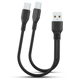 Produktbild: Câble de chargement USB double Y avec 2 ports USB C Câble de chargement USB double Y avec 2 ports USB C