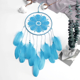 Produktbild: Large light blue dream catcher Azzurro with embroidery pattern Large light blue dream...