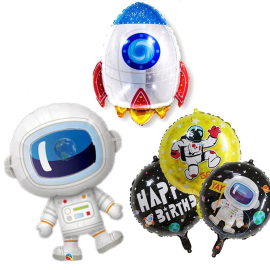 Produktbild: Lot de 5 ballons avec astronautes et fusée Lot de 5 ballons avec astronautes et fusée