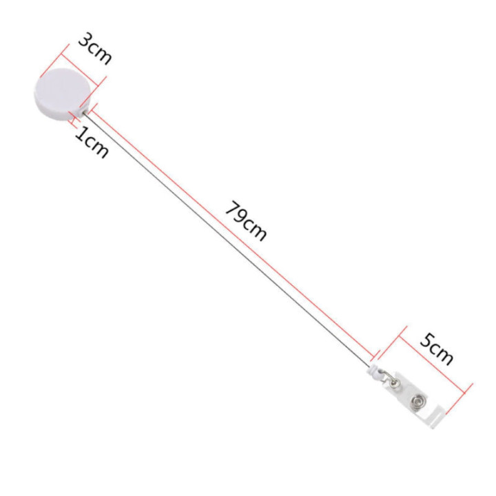 2 pcs. white extendable key rings, key reels