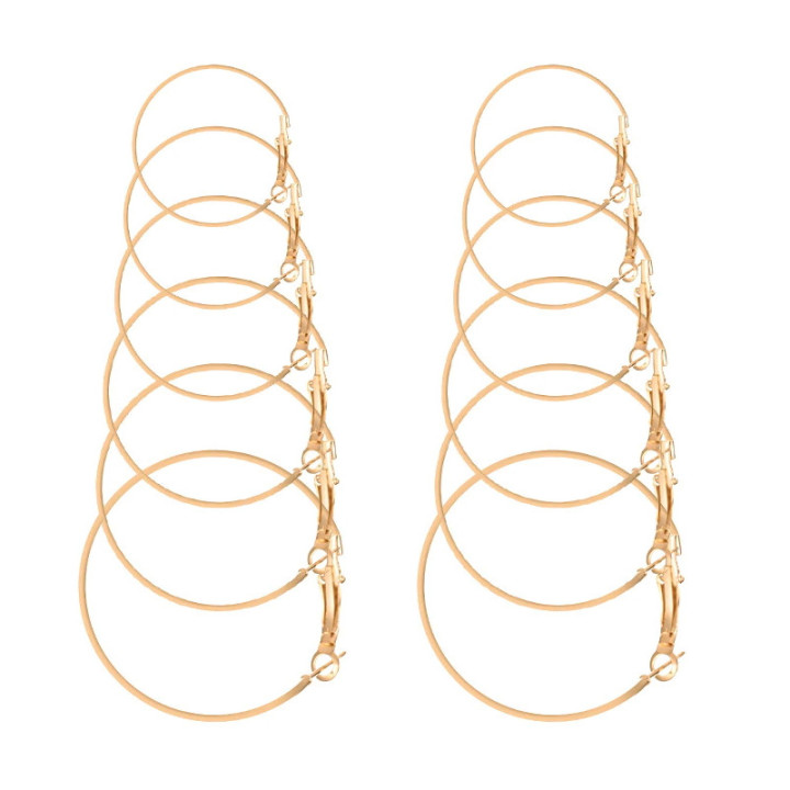 Set di orecchini con 6 paia in oro e argento