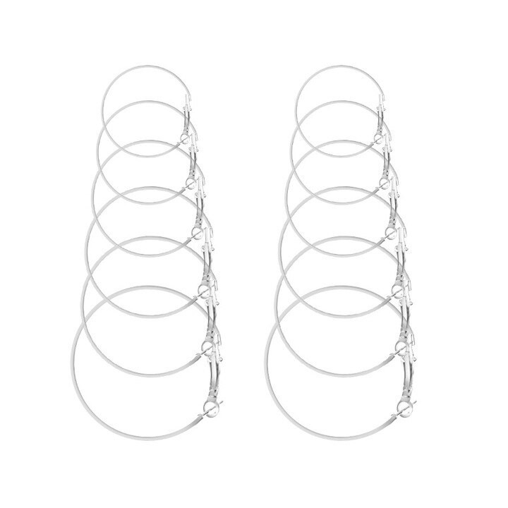 Set di orecchini con 6 paia in oro e argento