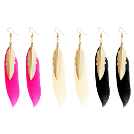 Produktbild: Boucle d'oreille plume Lica en 3 couleurs différentes Boucle d'oreille plume Alica en 3 couleurs différentes