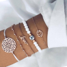 5er Set Boho Armbändern Dariella verschiedenen Anhängern