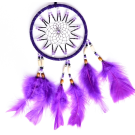 Produktbild: Violetter Traumfänger Violetta mit Sternenmuster Violetter Traumfänger Violetta  - 1