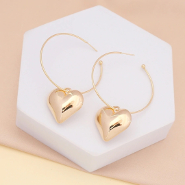 Produktbild: Gold-colored earrings with hearts Gold-colored earrings with hearts