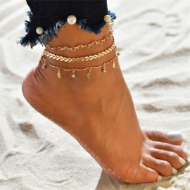 Produktbild: Lot de 3 bracelets de cheville Caida avec divers petits pendentifs Lot de 3 bracelets de cheville Caida avec divers petits pendentifs