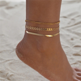 Produktbild: Lot de 3 bracelets de cheville Verida avec chaînes serpent Lot de 3 bracelets de cheville Verida avec chaînes serpent