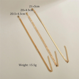 Produktbild: Lot de 3 bracelets de cheville Verida avec chaînes serpent Lot de 3 bracelets de cheville Verida avec chaînes serpent
