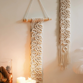 Produktbild: Arazzo macramè beige annodato a mano Cotina Arazzo macramè beige annodato a mano Cotina