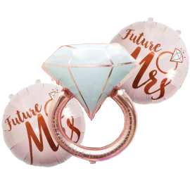 Produktbild: Set di 3 fedi nuziali da sogno e 2 palloncini rosa Set di 3 fedi nuziali da sogno e 2 palloncini rosa