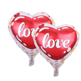 Produktbild: Lot de 2 ballons coeur blanc avec motif amour Lot de 2 ballons coeur blanc avec motif amour