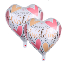 Produktbild: Set di 2 palloncini nuziali bianchi a forma di cuore Set di 2 palloncini nuziali bianchi a forma di cuore