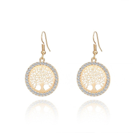 Produktbild: Magnifiques boucles d'oreilles à tige arbre de vie avec pierres de zircone cubiques Magnifiques boucles...