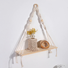 Produktbild: Small hand-knotted macrame shelf Nina Small hand-knotted macrame shelf Nina