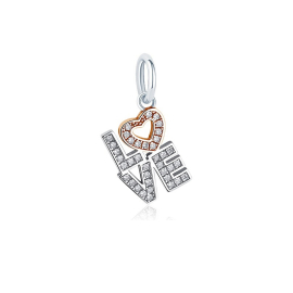 Produktbild: 925 LOVE Charm Pendant with Rhinestones 925 LOVE Charm Pendant with Rhinestones