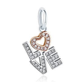 Produktbild: 925 LOVE Charm Pendant with Rhinestones 925 LOVE Charm Pendant with Rhinestones