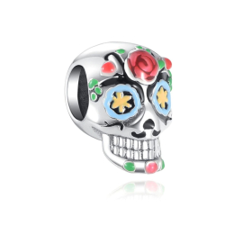Produktbild: 925 Flower Skull Charm Pendant 925 Flower Skull Charm Pendant