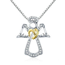 Produktbild: Beautiful guardian angel pendant with zirconia gemstones Beautiful guardian angel...