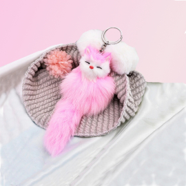 Produktbild: Porte-clés chaton doux avec pompon Porte-clés chaton doux avec pompon