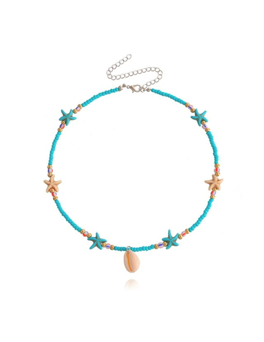 Mikovivi Muschel-Halskette Damen - Handgefertigter Boho Schmuck Mit Seestern