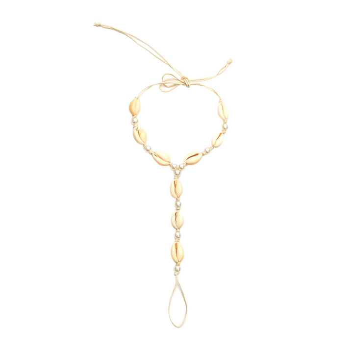 Bracelet de cheville Solina avec coquillages et perles