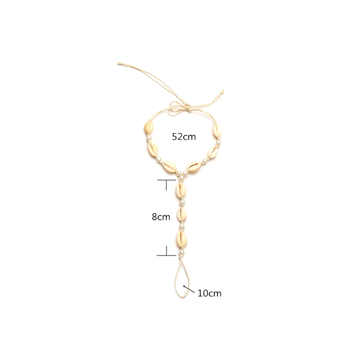 Bracelet de cheville Solina avec coquillages et perles