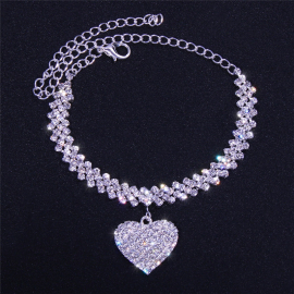 Produktbild: Bracelet de cheville coeur Selia avec strass Bracelet de cheville coeur Selia avec strass