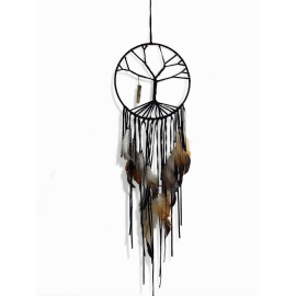 Produktbild: Large black dream catcher Vida with tree of life and crystal Large black dream catcher Vida with tree of life and crystal - 1