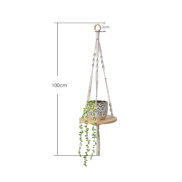 Glands de fleurs en macramé beige tricotés à la main Maria avec Brett