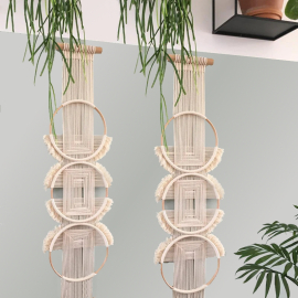 Produktbild: Décoration murale macramé nouée main Riva avec 3 anneaux Décoration murale macramé nouée main Riva avec 3 anneaux