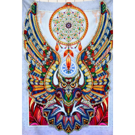 Produktbild: Tissu mural attrape-rêves mandala spirituel avec hibou grand-duc Tissu mural attrape-rêves mandala spirituel avec hibou grand-duc