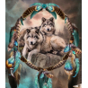 Beautiful dream catcher wall hanging with wolves