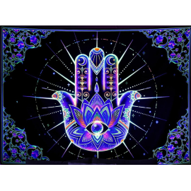 Produktbild: Tissu mural UV fluorescent spirituel avec la main divine Tissu mural UV fluoré spirituel avec la main divine