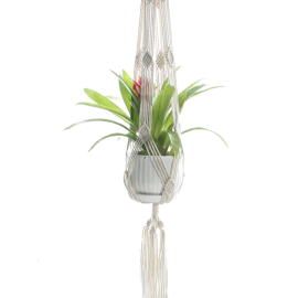 Produktbild: Filet de suspension en macramé beige noué main Samira Filet de suspension en macramé beige noué main Samira