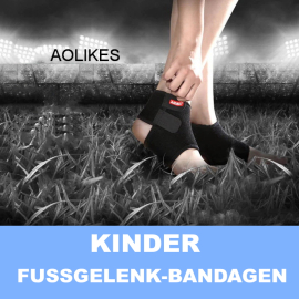 Produktbild: 2er Set mit schwarzen Kinder Fussgelenk-Bandagen mit Klettverschluss 2er Set mit schwarzen Kinder Fussgelenk-Bandagen mit Klettverschluss