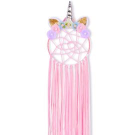 Produktbild: Pink-weisser Mädchen Einhorn Traumfänger Larisa Pink-weisser Mädchen Einhorn Traumfänger Larisa